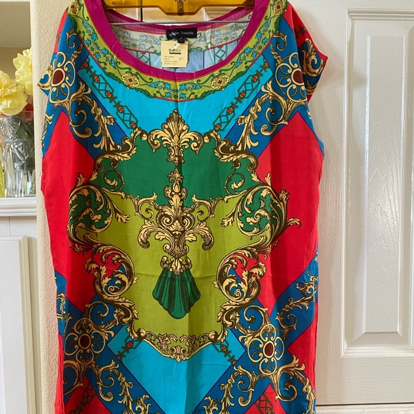 Baroque rich colors printed dress - Picture 3 of 4